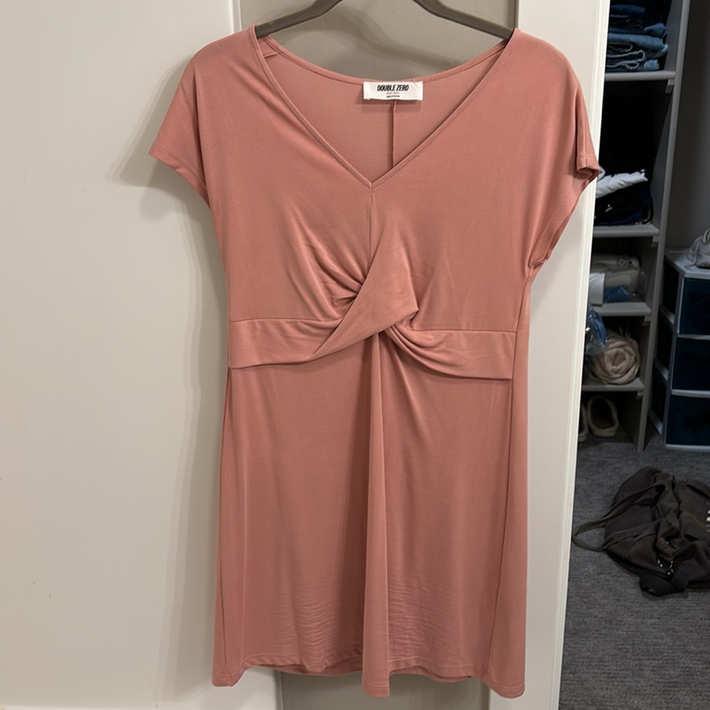Pink Front Twist Dress